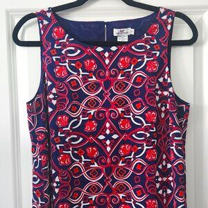 Vineyard Vines Pink and Navy Blue Seashell Blouse Size 8